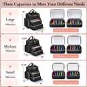 YOREPEK Extra Large Nail Polish Organizer Case Holds 48 to 100+ Bottles (15ml/0.5 fl.oz) UV lamp, Gel Polish Travel Case Bag with 2 Removable Pouches Fits Nail Suppiles, Gifts for Manicurist, Girls