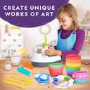 NATIONAL GEOGRAPHIC Pottery Wheel for Kids Complete Pottery Kit for Beginners, Plug-in Motor, 2 lbs. Air Dry Clay, Sculpting Clay Tools, Apron & More, Patented Design, Craft Kit