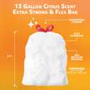Amazon Basics Extra Strong & Flex Tall Kitchen Drawstring Trash Bags, Citrus Scent, 13 Gallon, 40 Count