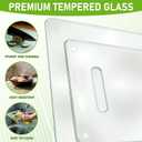 Tempered Glass Cutting Board for Kitchen, 2PCS Clear Chopping Board with Handle (16"x12" & 12"x8"), Plastic Free, Scratch Resistant, Heat Resistant, Dishwasher Safe, Non-toxic, Easy to Clean