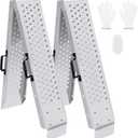 77.7 inches Long and 8.6 inches Wide Heavy Duty Folding Loading Ramp, 1500lb Capacity, Motorcycle; Lawn Mower; Snow Plough; Bikes; ATV; UTV; Golf Carts,Circular Hole, Pack of 2