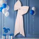 Large Bow Big Coquette Bow Giant Bow for Backdrop Party Wedding Birthday Baby Shower Room Wall Decor Christmas Tree Decoration (White)