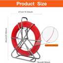 6MM 500FT Duct Rodder, Fiberglass Fish Tape, Heavy-Duty Wire Running Rod with Durable Steel Stand, Fish Tape Cable Puller for Conduit & Electrical Installations