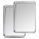 TeamFar Baking Sheet, 20’’×14’’×1’’, Cookie Sheet Half Sheet Baking Pans Stainless Steel, Non Toxic & Healthy, Heavy Duty & Thick Gauge, Mirror Finish & Dishwasher Safe - 2 Piece
