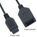 9 Pin Controller Extension Cable for Sega MD, Classic Retro Game Consoles AV 620, HD 621, HD 821, Wired Video Game Controller Gamepad Extension Cable 5.97FT - 2 Pack