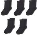 Amazon Essentials Unisex Kids and Toddlers' Cotton Crew Socks, 10 Pairs (4-5T, Black)