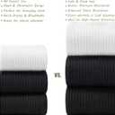 Women Crew Socks Casual Athletic Gym Running Cozy Cotton Calf Socks For Women 3-6 Pack Size 5-11 (White)