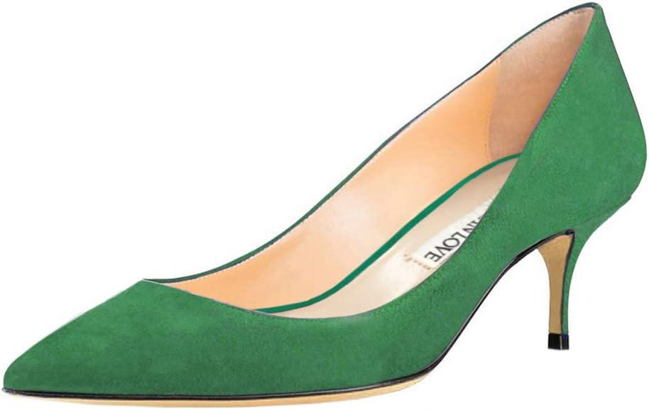 JOY IN LOVE Women's Shoes Low Heels Pointy Toe Kitten Heel Daily Pumps (11)