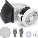 512M 6-Inch Through Wall Exhaust Fan, 80 CFM High Airflow & Quiet 4.0 Sones Operation Bathroom Exhaust Fan & Wall Vent Fan | Retractable Duct for Efficient Venting with Aluminum Grease Filter