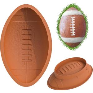 2 x Football Cake Pan Mold, 11.6 Inch 3D Football Shaped Silicone Molds for Baking, Large Breakable Football Chocolate Mold for Football Bowl Game Night, Birthdays, Sports-Themed Party