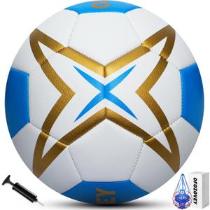 Soccer Ball Size 3,4,5 Two Pack,Classic Indoor Outdoor Soccer with 1 Pump 2 Net Bag and 2 Needle,Long-Lasting for Training, Games, Outdoor & Indoor Play Ideal Gift for Boys Girls Youth Adult