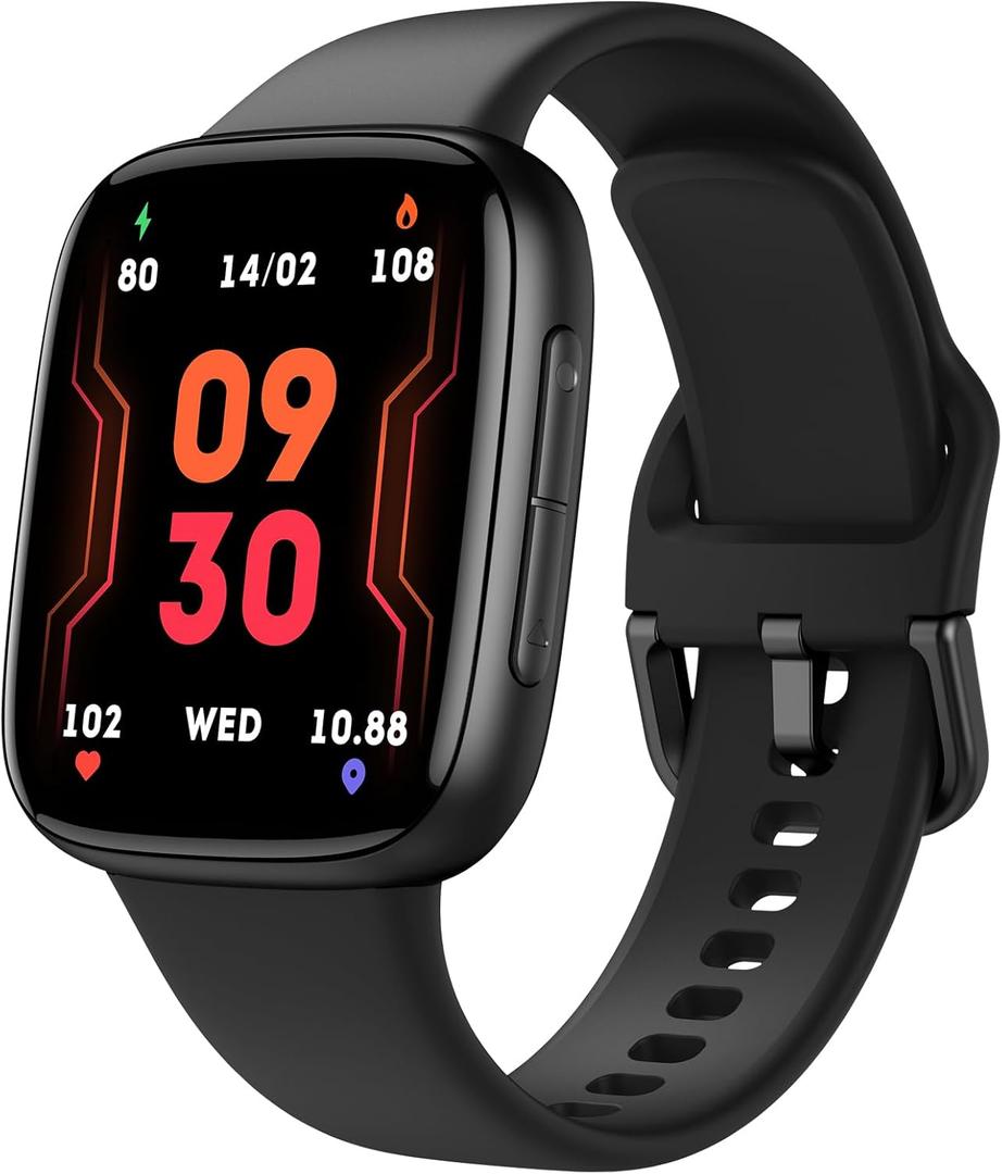 Tensky Smart Watch for Men/Women iPhone & Android, 1.85" AMOLED Screen Fitness Tracker with Bluetooth Call, 3ATM Waterproof 24/7 Heart Rate/Sleep/SpO2 Monitor, Pedometer, 100+ Sport Modes