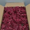 Hydrangea Flower Balls for Centerpieces - 12 PCS Artificial Floral Arrangement with Base, 8.27 Inch Diameter Fake Silk Kissing Ball for Wedding Table Home Party Decor - Burgundy