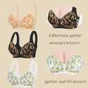 Plus Size Bra - Big Busted Women's Lace T-Shirt Bra with Front Close and Underwire (40DDD, Beige)