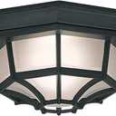 Designers Fountain 2067-BK Builder Cast Outdoor Flush Mount Ceiling Light, 10.5 in W, Black