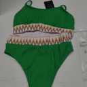 Women's High Waisted Swimsuit Two Piece Ribbed Bikini Sets Crop Top High Cut Cheeky Bathing Suits Small