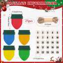 25 Pcs Christmas Lights Advent Calendar Bags 25 Days DIY Empty Advent Calendar to Fill Reusable Drawstring Xmas Countdown Gift Bag Christmas Decor for Fireplace Mantel Window Shelve Winter