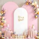 White and Pink Arch Backdrop Cover Set of 3-6ft, 6.6ft, 7.2ft Arch Covers Stretchy Backdrop Spandex Baby Shower Arch Stand Covers for Birthday Party Wedding Bridal Shower Photo Background Decoration