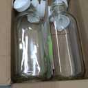 The Dairy Shoppe Heavy Glass Milk Bottles - Jugs with Extra Lids and a Silicone Pour Spout - Clear Milk Containers for Fridge - Reusable Glass Milk Jug Dispenser - Made in USA (33.8 oz, 2 Pack)