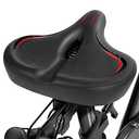WEKLEY Oversized Comfort Bike Seat, Extra Wide Saddle for Peloton, Electric, Exercise or Road Bike, Stationary Seat Cushion Replacement Men Women, Accessories (OS019_RD)
