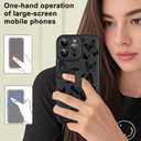 for iPhone 15 Pro Case with Finger Strap Holder, Cute Cool Butterfly Print Pattern Design for Women Men, Shockproof Anti Scratch Hand Kickstand Protective Cover, Gray