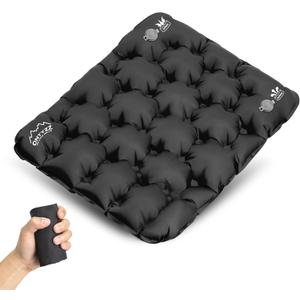 ONTYZZ Inflatable Seat Cushion Lightweight Stadium Seat Pad Travel Air Seat Cushion for Hiking Office Airplane Stadium Car (Black)