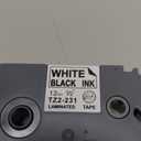 6 Pack Label Maker Tape White Black Ink 12mm 1/2" TZ2-231 Laminated Tape