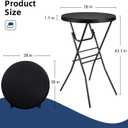 Byliable Cocktail Table 28in High Top Round Folding Indoor Outdoor, Plastic Bar Height Foldable Bistro Tall Table for Party, Patio, Dining Room, Kitchen, Events, Removable Locking Legs, Black, 2843 in