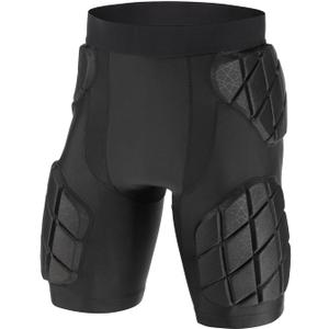 Football Girdle for Men 5 pad Girdle Football Men Hip Thigh Pads Shorts for Football Rugby Lacrosse (Black, XL)
