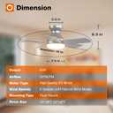 addlon Ceiling Fans with Lights, 32 inch Low Profile Ceiling Fan with Light and Remote Control, Flush Mount, Reversible, 3CCT, Dimmable, Quiet, Silver Small Ceiling Fan for Bedroom Indoor/Outdoor Use