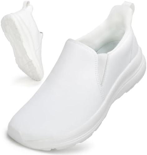 ZOVE Wide Toe Box Shoes Women Wide Width Waterproof Leather Hands Free Nursing Sneakers Ultra Light Extra Wide Walking Sneakers Non-Slip Chef Diabetes Nurse Work Shoes, Size: 10 Wide
