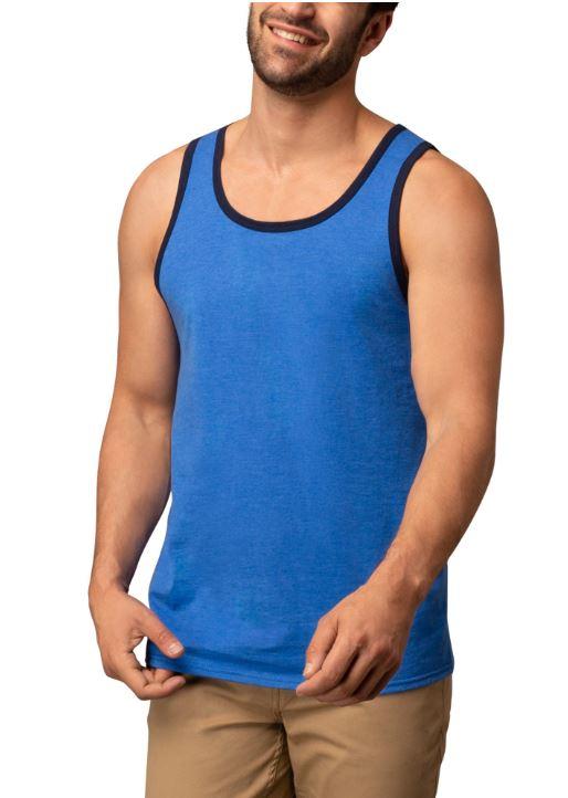 A.M.S Men’s Sleeveless Tank Top – Lightweight Casual Shirt, M, Blue
