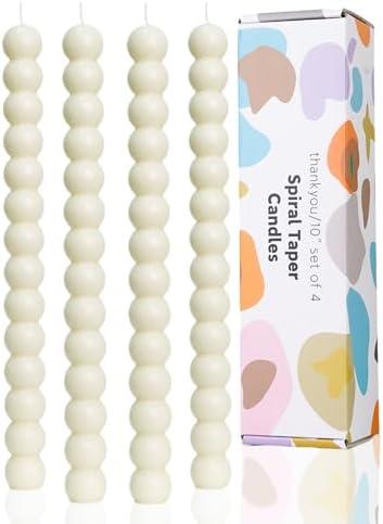 LPUSA Ivory Taper Candles Stick Dripless Tall Taper Candle for Holiday Wedding Party Wax Unscented Dinner Candle Dripless,Christmas Gift H 10 Inch, 4pcs（Ivory-C-New）