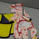 Waterproof Dog Raincoat,Full Coverage 4 Legs Dog Rain Jacket for Small Dogs,Pet Rain Coat with Hood,Reflective Strips&Leash Hole Outdoor Raincoat (Medium（for Weight 8.8-11 lb）, Strawberry)