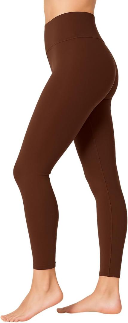 SATINA High Waisted Leggings for Women - Comfortable and Stretchy in Versatile Sizes and Colors (Brown)