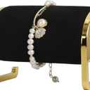 GemeShou black velvet watch stand, jewelry bracelet display stand for selling, metal bangle holder gold jewelry organizerBlack