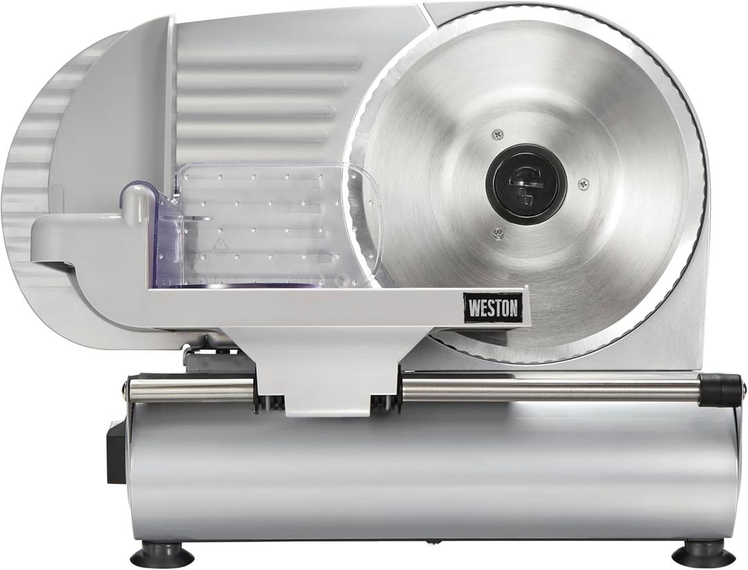 Weston Electric Meat Cutting Machine, Deli & Food Slicer, Adjustable Slice Thickness, Non-Slip Suction Feet, Removable 9 Stainless Steel Blade, Easy to Clean, Size: Removable 9" Stainless Steel Blade