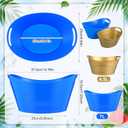 Patelai 6 Pcs Plastic Ice Buckets with Handles, 7 Liter, Blue