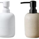 Soap Lotion Dispenser with A Spare Pump,Liquid Hand Soap Dispenser Sets for Bathroom Countertop,2pcs/Set Soap Dispenser for Kitchen (White and Beige)