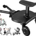 Universal Stroller Board Buggy Board Rider Stroller Glider Board Stroller Board Stroller Standing Platform with Detachable Seat Suitable for Most Brands of Strollers, Holds Children Up to 55lbs