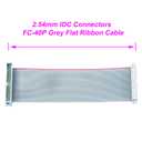 2 x 30CM IDE Flat Ribbon Cable, 40P, Male to Female, Grey, Copper, 28AWG, 40 Wires, Compatible with IDE Devices