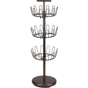 Household Essentials 21x38 Three-Tier Adjustable Revolving Shoe Rack | Bronze,  MEASURES: 38"H x 12"W x 12"D