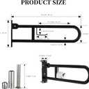 Toilet Grab Bar 32 Inch, YuanDe Flip Up Grab Bar with Paper Holder