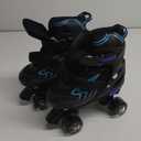 Adjustable Toddler Kids Roller Skates with Light Up Wheels for Boys Girls Beginners for Indoor Outdoor Sports (Medium - Big Kid, Black&Blue)