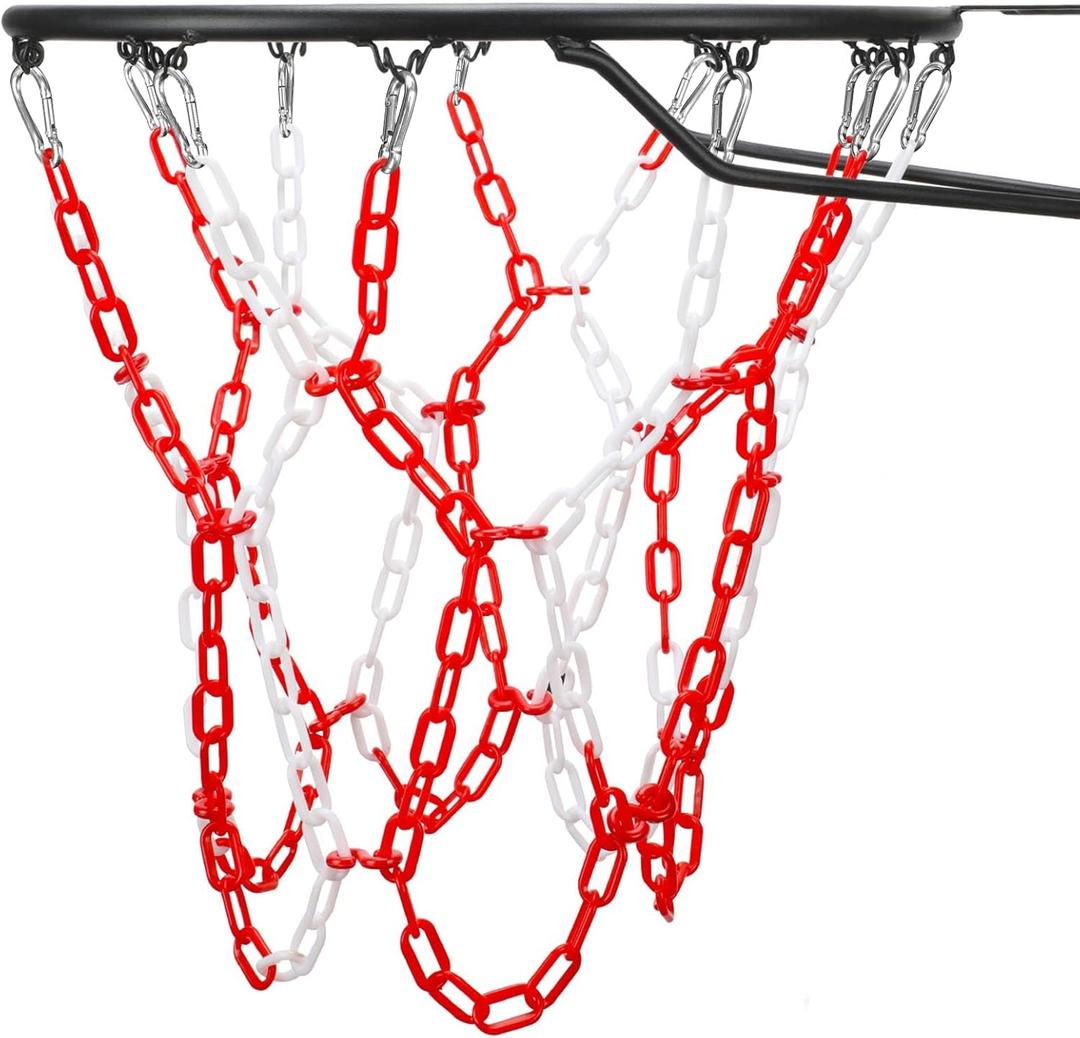 Basketball Net Replacement Heavy Duty,Resin Material, Anti-Rust Use Indoor Outdoor Standard 12-Ring Basketball Hoop