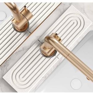 eormoe Diatomite Kitchen Faucet Mat - 14Inch Water Absorbing Stone Tray for Sink, Stone Fast-Drying Faucet Mat for Kitchen Counter Sink Accessories (Light Grey, 14'' x 3.9'')