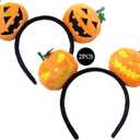 JBin Rich Women Girls Mouse Ears Hairband,Pumpkin Hair Accessories Glitter Halloween Headband