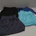 Real Essentials 4 Pack: Women's Dry-Fit Athletic 7" Bermuda Long High Waisted Running Shorts size XL
