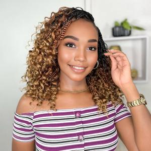 Goddess Box Braids Crochet Hair - Boho Crochet Box Braids With Curly Ends, 9 Packs Bohomian Box Braids Crochet Hair For Black Women, Pre Looped (10Inch, 1B/30/27)