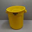 Rubbermaid Commercial Products BRUTE Heavy-Duty Round Trash/Garbage Can, 10-Gallon, Yellow, Outdoor Waste Container for Landscapers/Construction/Restaurants/Back of House/Offices/Warehouses